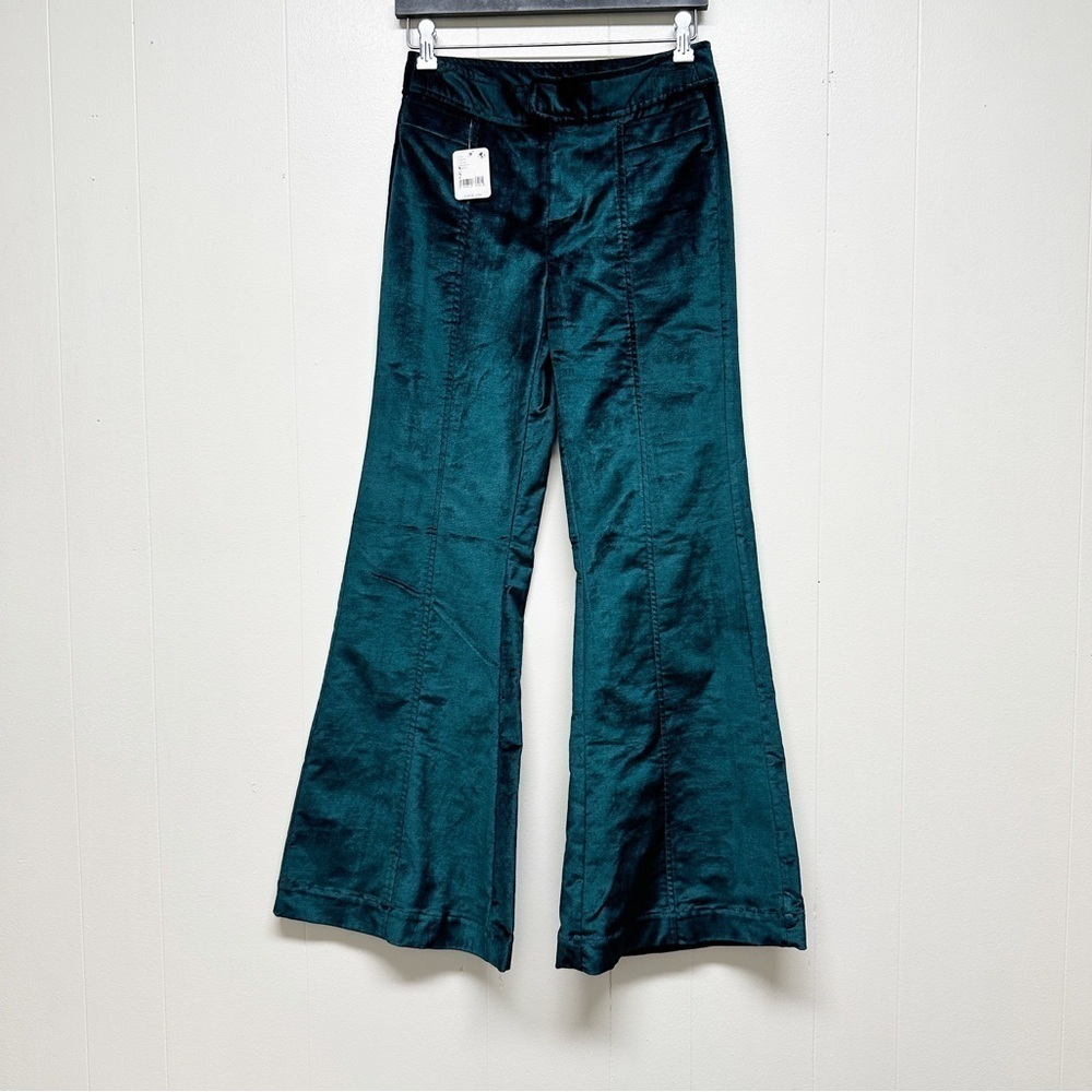 Nwt Free People Walk With You Velvet Trousers Turquoise 2